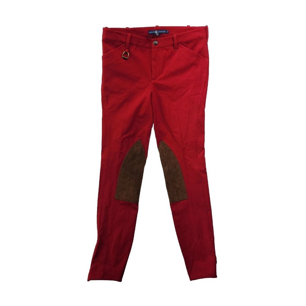 Ralph Lauren Red Riding Pants with Brown Knee Patches